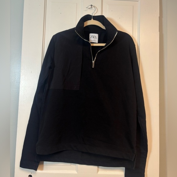 Zara Tops - Zara Black Quarter Zip Sweatshirt
